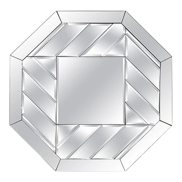 1980s Postmodern Octagonal Beveled Mirror For Sale