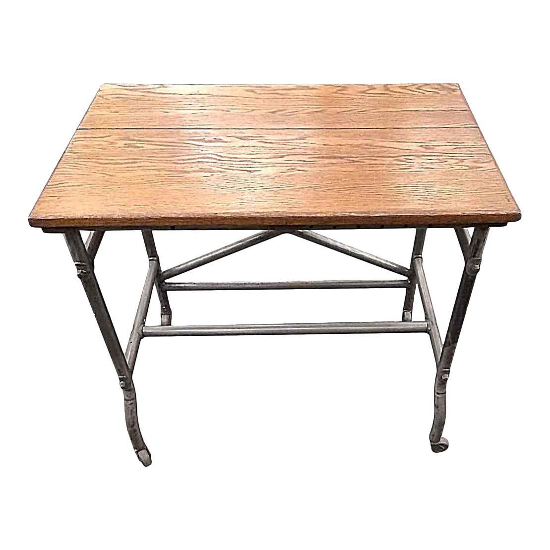 Industrial Petite Oak Rolling Table Chairish
