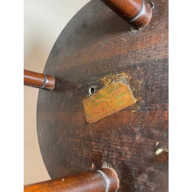 Rare Antique Handmade Art Deco Wood Smoking Cushman Smoker Floor Stand Ashtray For Sale - Image 10 of 14