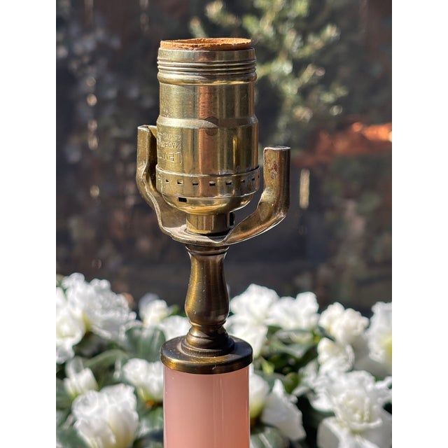 Murano Mid-Century Italian Murano Style Blush Pink Opaline Glass Lamp For Sale - Image 4 of 18