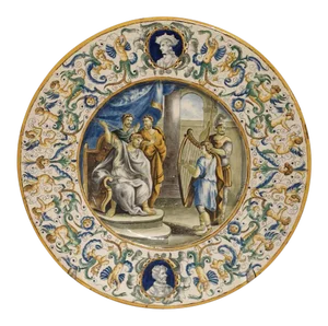 19th Century Italian Hand Painted Majolica Platter