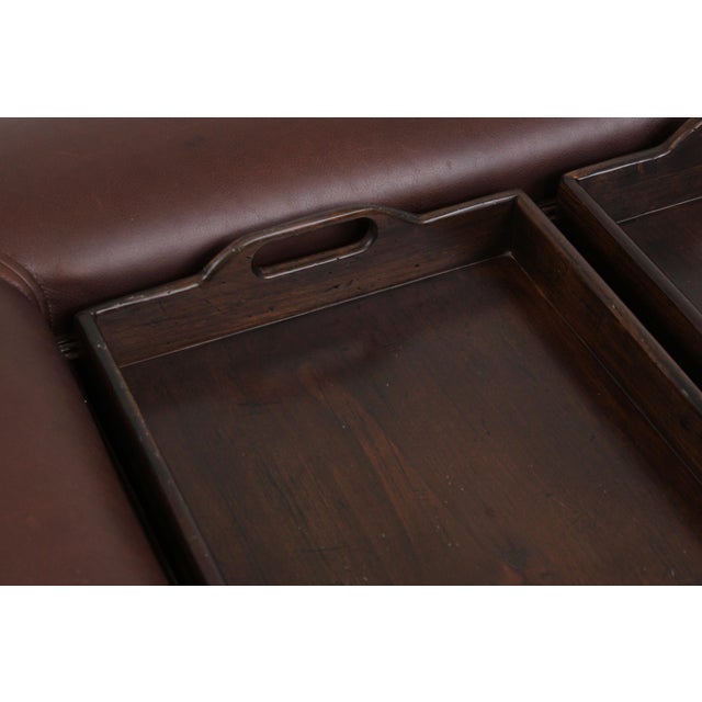 Lillian August by Drexel Leather Coffee Table Ottoman For Sale In Philadelphia - Image 6 of 15
