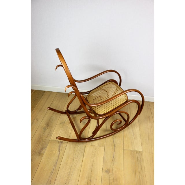 Vintage Brown Rocking Chair by Michael Thonet For Sale - Image 11 of 12