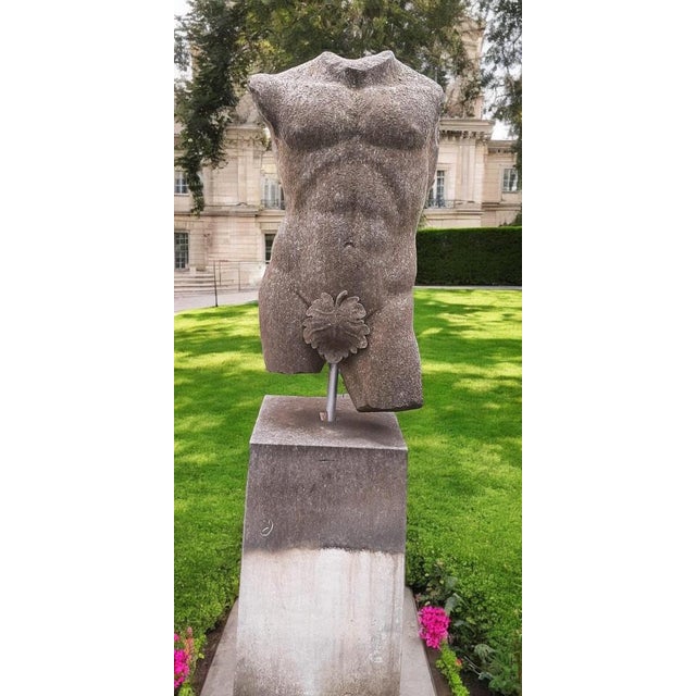 Stone Italian Artist, Sculpture of Apollo Torso, 1980, Stone For Sale - Image 7 of 11