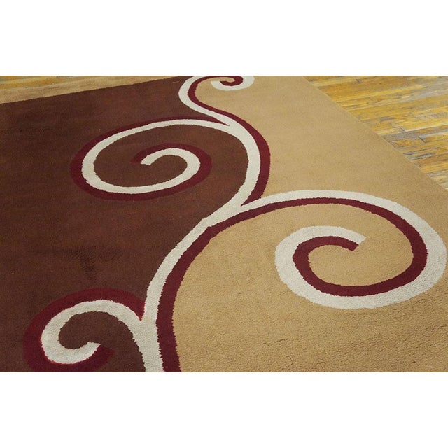 Art Deco Special Camel Color Background Modern Design English Art Deco Rug by Marion Dorn For Sale - Image 3 of 5