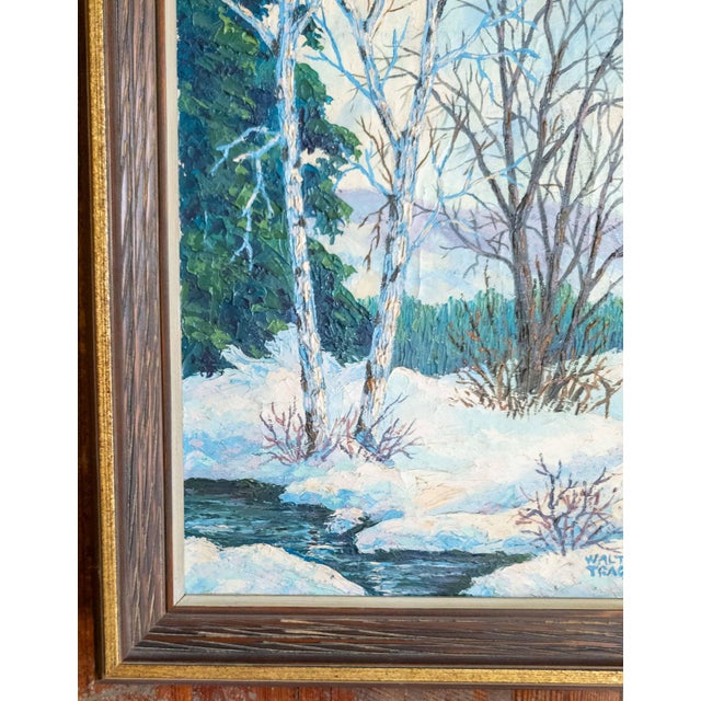 Early 20th Century American Impressionist Modernist Winter Landscape by Walt Trag For Sale In New York - Image 6 of 15