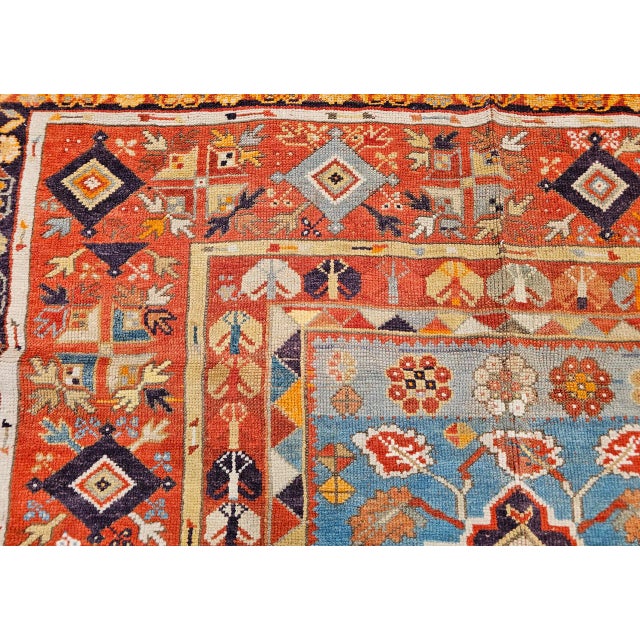19th Century Anatolian Village Area Rug, Handwoven, Purple & Turquoise, 4' x 6' For Sale - Image 12 of 15