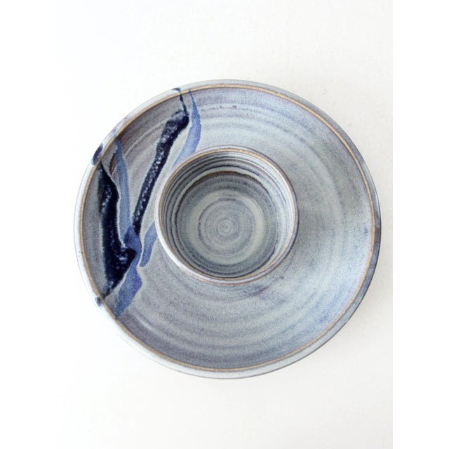 Blue Vintage Studio Pottery Serving Platter For Sale - Image 8 of 12