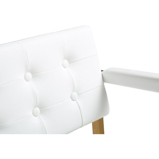 Director White Vegan Leather & Gold Steel Bar Stool For Sale In Los Angeles - Image 6 of 10