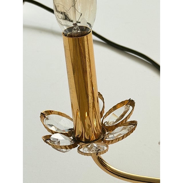Vintage Brass Lead Crystal Table Lamp from Palwa, 1960s For Sale - Image 12 of 17