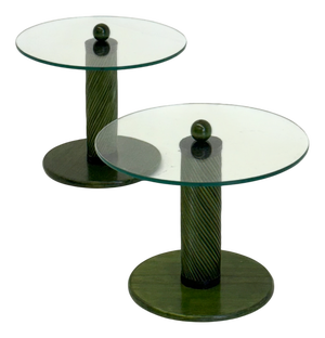 Italian Side Table with Bamboo Base and Glass Top, 1970s