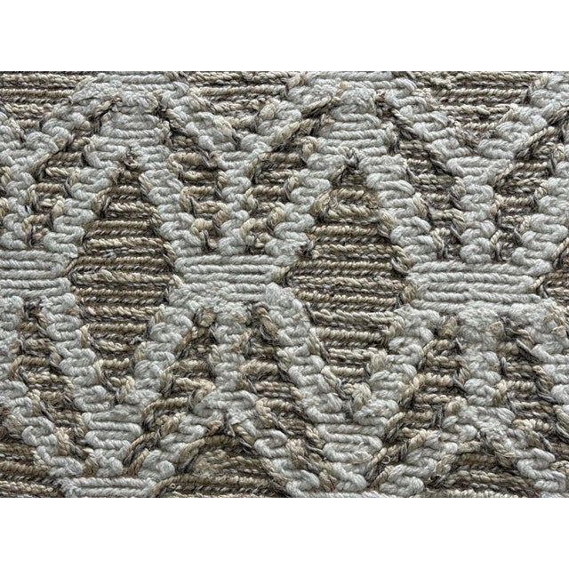 2010s 9ft × 11ft 11in West Elm Geometric Wool Jute Area Rug For Sale - Image 5 of 12