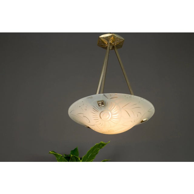 1920s Chandelier from Maxonade Verrier D’Art, 1920s For Sale - Image 5 of 18