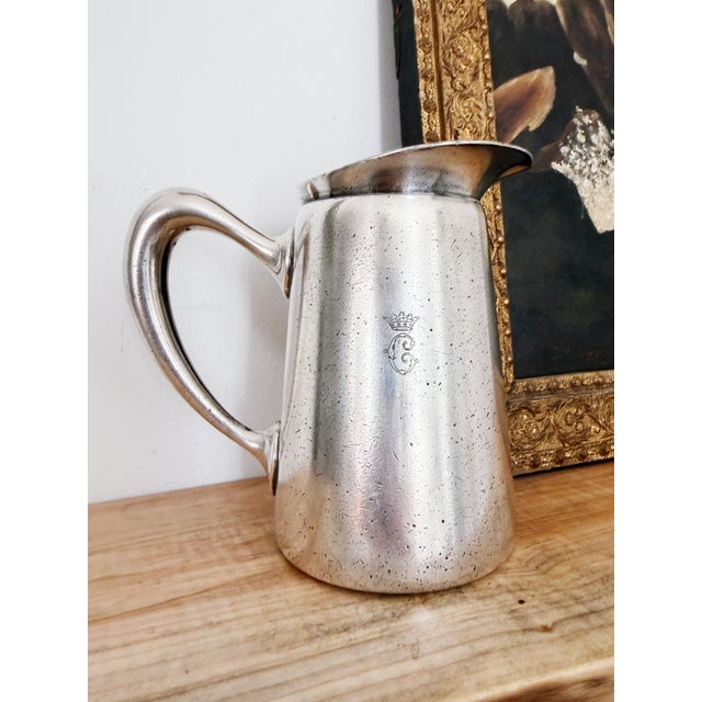 A rare and lovely vintage circa early 1900s silver plated milk or cream pitcher, made by Christofle for the Hotel de...