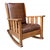 Mission 1910s Mission Oak Stickley Brothers Rocking Chair W/ Leather Upholstery For Sale - Image 3 of 8