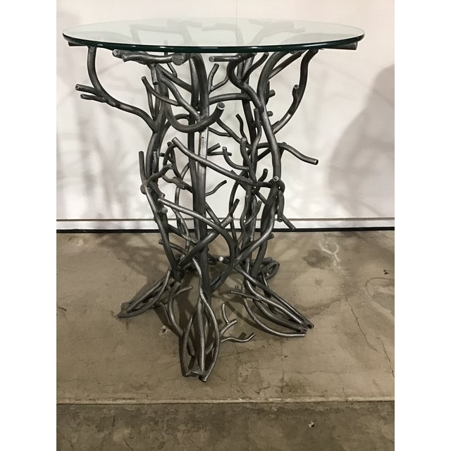1990s Wrought Iron "Tree Form" Table Base W/ Glass Top, by Etiscoto Designs. For Sale In Los Angeles - Image 6 of 6