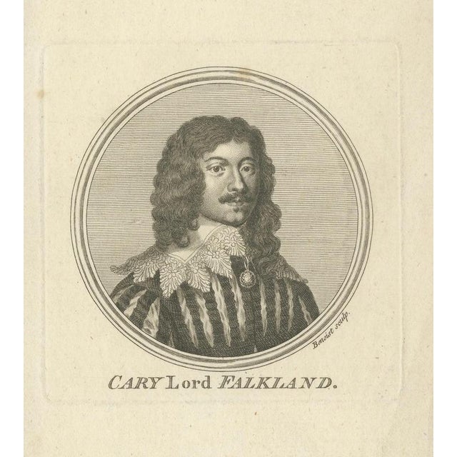 After Van Dyck, Lucius Cary Lord Falkland Portrait, Engraving, 1750 For Sale - Image 7 of 11