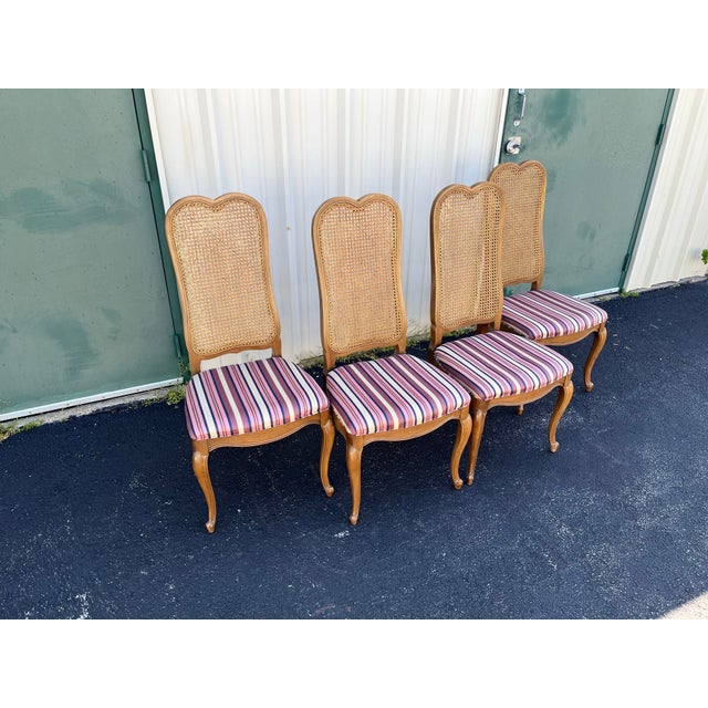 Century Furniture French Country Cane Back Dining Chairs- Set of 4- Attr. To Century Furniture For Sale - Image 4 of 12