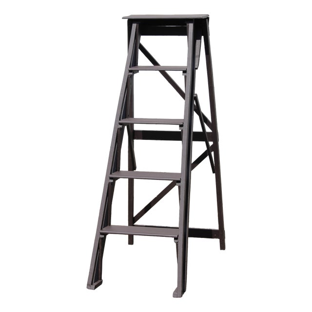 Vintage Foldable Wood Ladder, 1950s For Sale