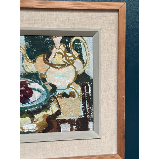 1950s Hans Larsson, Fruits and Teapot, 1952, Oil Painting on Panel, Framed For Sale - Image 5 of 13