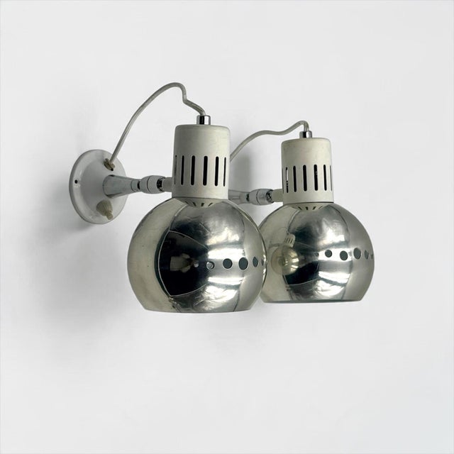 Space Age Chrome Eyeball Wall Lamps, 1970s, Set of 2 For Sale - Image 6 of 14