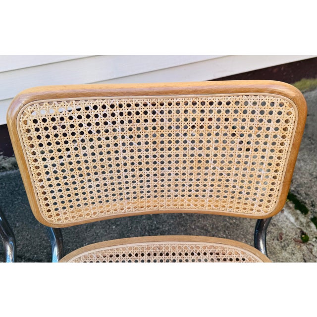 1970s Vintage 1970s Marcel Breuer Cesca Caned Italian Dining Chairs, Set of 4 For Sale - Image 5 of 12