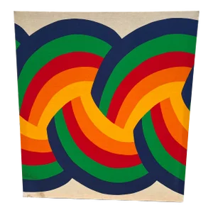 Vintage Graphic Pop Art Rainbow Print on Fabric