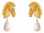 Majestic Horse & Baroque Pearl Gold Statement Earrings, A Pair For Sale