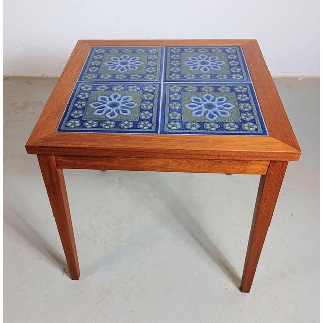 1970s Fully Restored Danish Teak Side Table with Tiles from Skærbæk Keramik, 1970s For Sale - Image 5 of 11