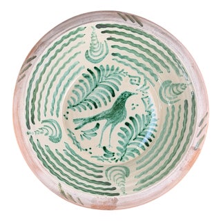 Large Spanish Fajalauza Ceramic Bowl For Sale