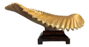 Original Carolyn Kinder Hand Painted Palm Frond Bowl With Asian Base Stand