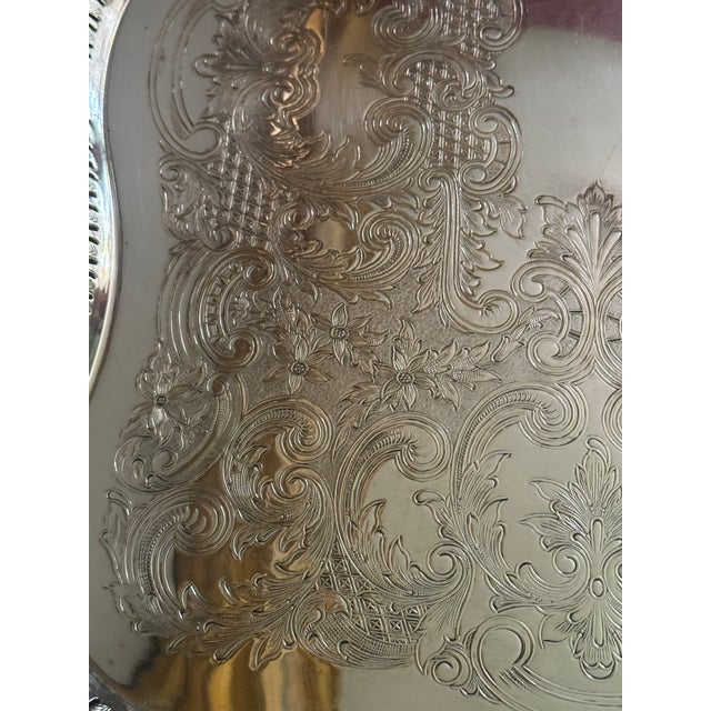 Antique Early 20th Century Rococo Style Large Footed Butler by Crown Silver Co. For Sale - Image 16 of 18