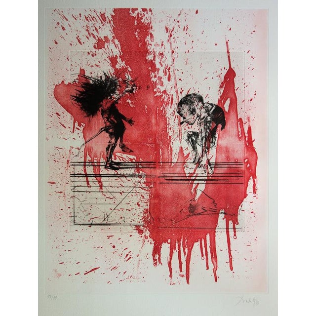 DADO (Miodarg DJURIC said) (1933-2010) Blood Feast Original color engraving Signed in pencil Limited edition of 99 copies...