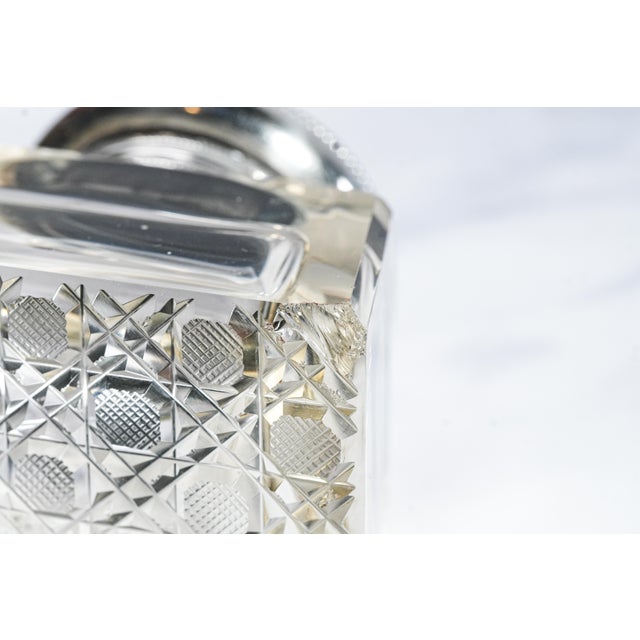 Stunning Large Ornate Antique Paperweight Sterling Silver Desk Inkwell For Sale - Image 13 of 15