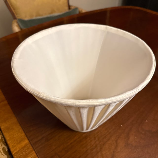 Traditional Pleated Ivory Empire Lampshade For Sale - Image 3 of 4