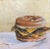 Contemporary Impressionist Still Life Painting, "Crispy Cheeseburger Deluxe" For Sale