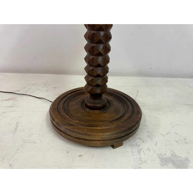 French Carved Floor Lamp in the style of Charles Dudouyt, 1940s For Sale - Image 6 of 10