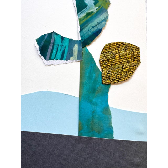 Blue "Cut to the Feeling 2" Original Framed Collage on Paper by Zac Woodiel For Sale - Image 8 of 12