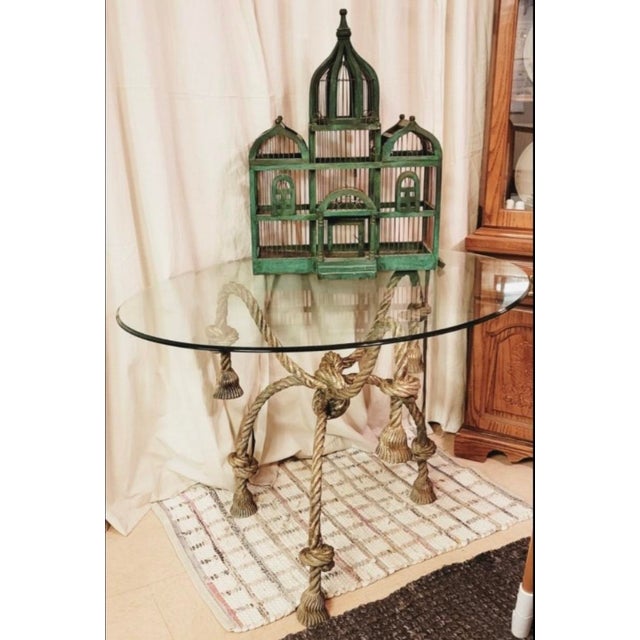 Metal 19th Century French Brass Rope Occasional Table Base For Sale - Image 7 of 7