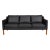 Model 2323 3-Seater Sofa in Black Bison Leather by Børge Mogensen for Fredericia For Sale