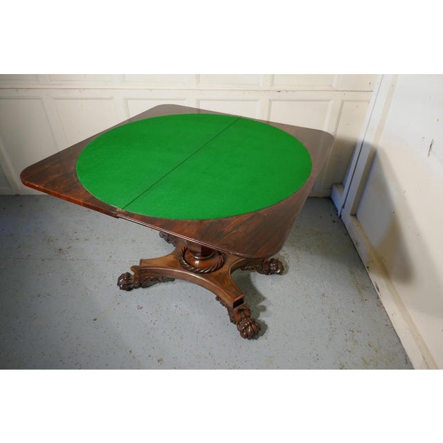 Gold William IV Folding Games or Card Table, 1830s For Sale - Image 8 of 11