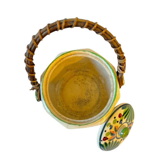 Vintage Japanese Hand Painted Ceramic Lidded Vessel For Sale - Image 6 of 13