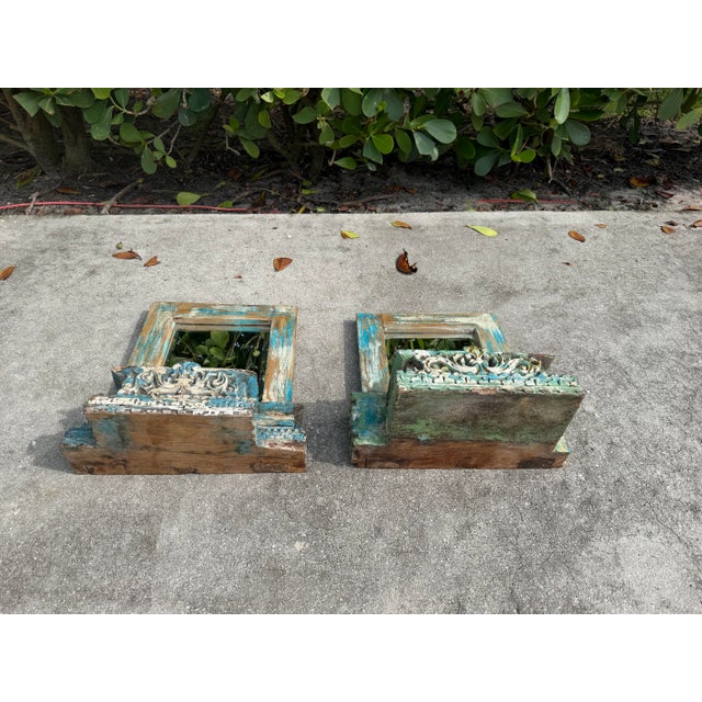 Vintage Architectural Salvage Wall Shelf Mirrors – Pair For Sale - Image 14 of 14