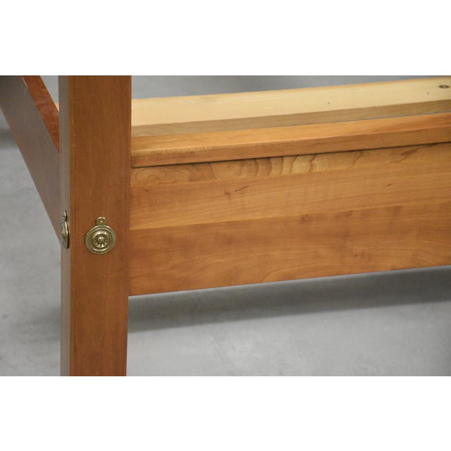 A solid cherry king size four post bed by Harden Furniture. Clearance under side rails is 13”. 82.75” wide. 87” deep....