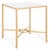 Tauri Metal Square Accent Table in Brass with White Marble Top For Sale In Philadelphia - Image 6 of 7