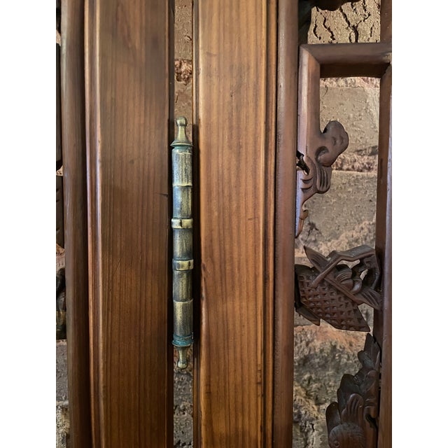 Mid 20th Century 2-Panel Asian Wooden Panels For Sale - Image 9 of 10