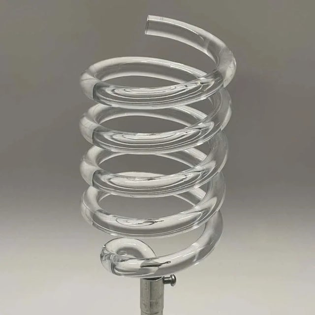 Mid 20th Century Vintage Spiral Lucite & Chrome Wine Holder Stand Attributed to Dorothy Thorpe For Sale - Image 5 of 8