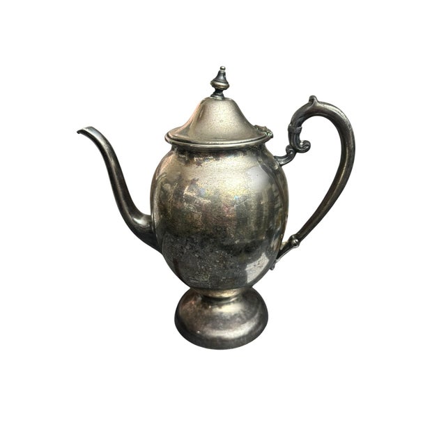 American Vintage Silver Plated Stamped Tea Kettle Tea Pot For Sale - Image 3 of 12
