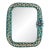 Vintage Venetian Twisted Murano Glass Picture Frame, Emerald Green With Jeweled Rose For Sale