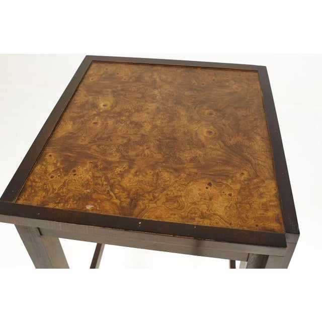 Brown Century Furniture Mid Century Burlwood Side Table For Sale - Image 8 of 10